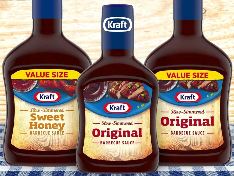 Bottles of Kraft Slow Simmered Barbecue Sauce
