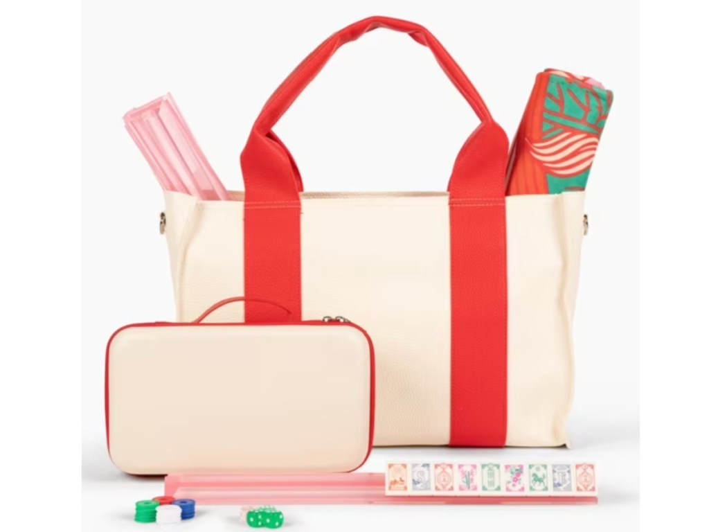 Pink and red Mahjong Set