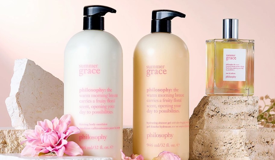 supersize philosophy layering set bottles and perfume