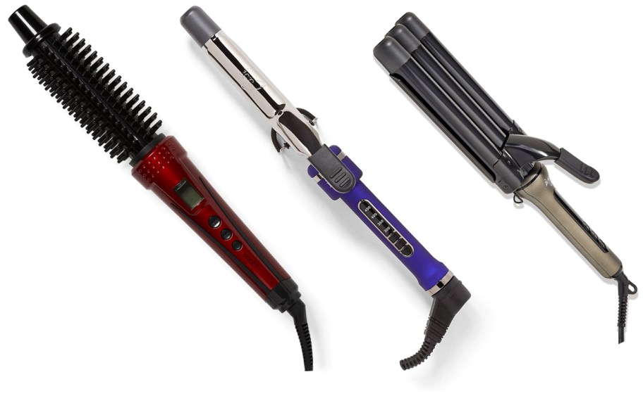 Tool Science Tourmaline Ceramic 1 Brush, Ion Titanium Pro Curling Iron, Ion Ceramic Jumbo Triple Barrel Waver