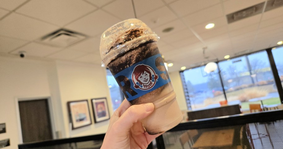 Wendy's Frosty in hand
