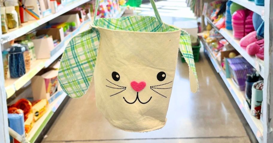 Canvas Bunny Basket in store