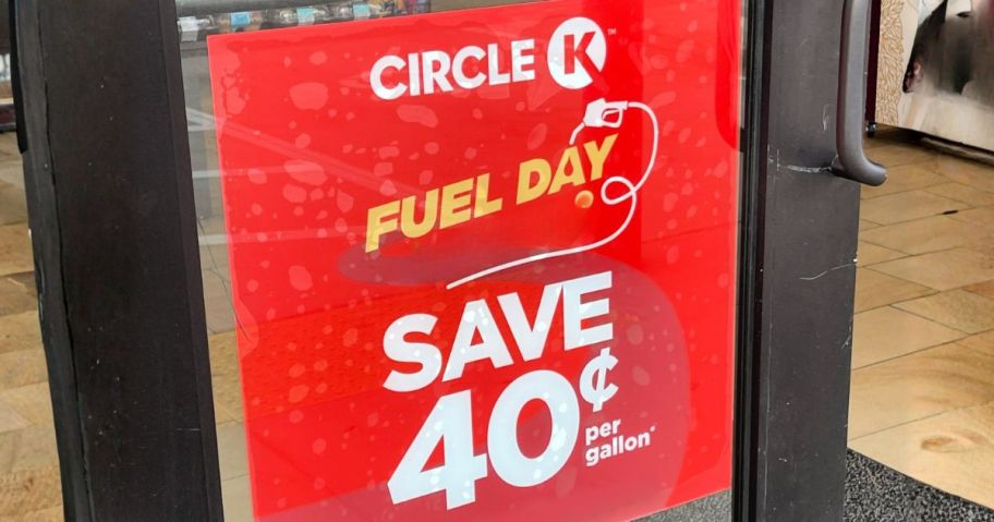 circle k Inner Circle Fuel Day sign on door