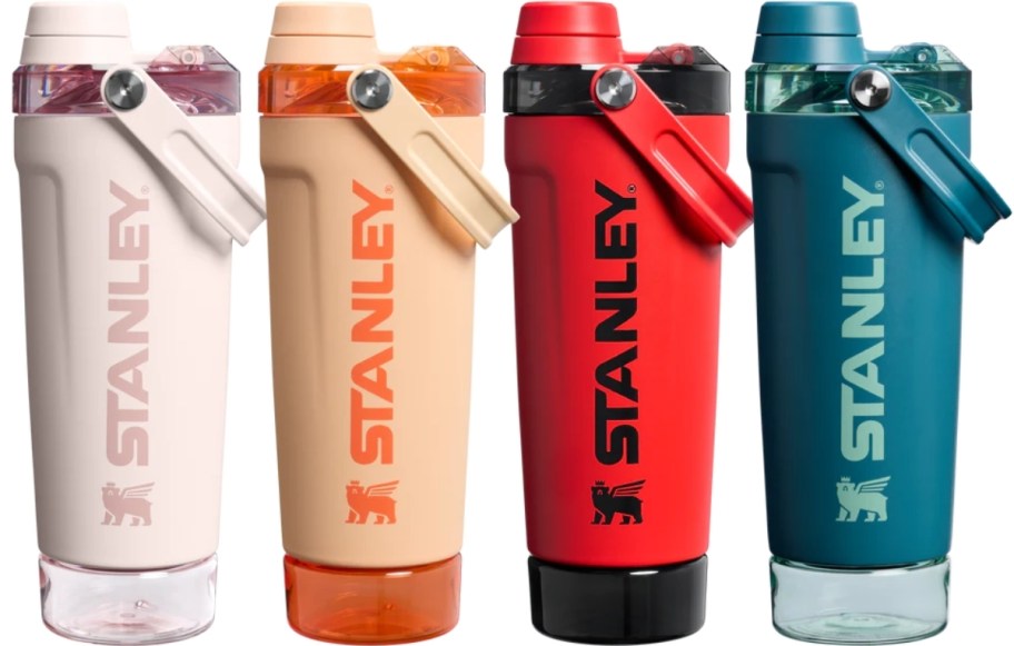 the vitalize shaker bottle in 4 different colors