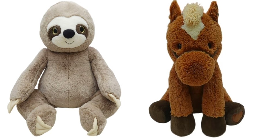 a jumbo plush Sloth and Horse