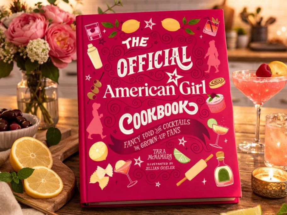 American girl nook in the kitchen with lemons and a drink next to it 