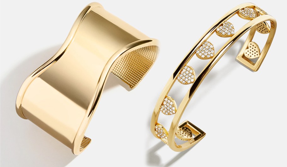 BaubleBar Ashanti Cuff Bracelet and BaubleBar 18K Gold Heart Cuff Bracelet