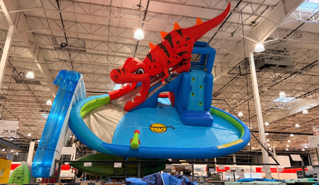 Huge dinosaur themed waterpark inside Costco store