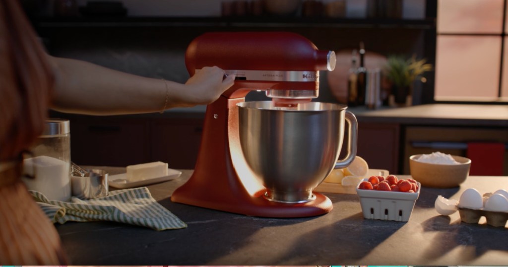 KitchenAid artisan plus mixer on countertop