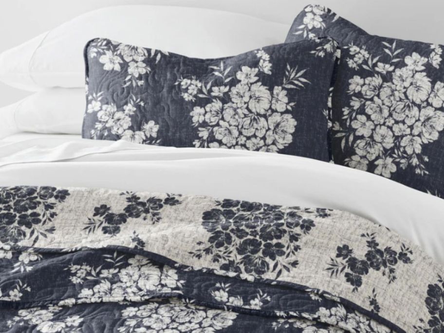 Linens & Hutch Quilted Coverlet 3-Piece Set on bed