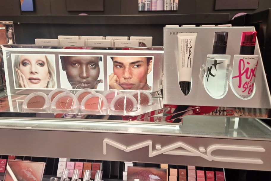 MAC cosmetics shelf in store