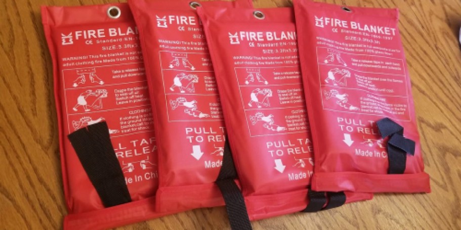 FOUR Emergency Fire Blankets Only $14 on Amazon (Quicker Than a Fire Extinguisher!)