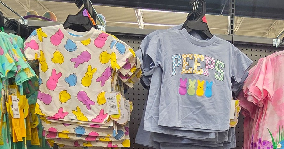 Peeps Kids T-Shirts hanging in Walmart