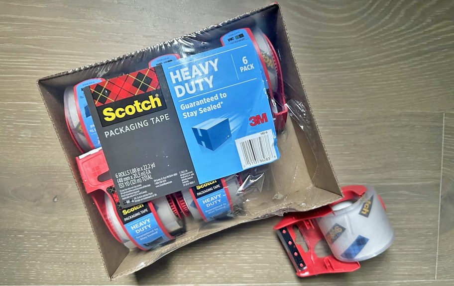 6-pack of packaging tape on table