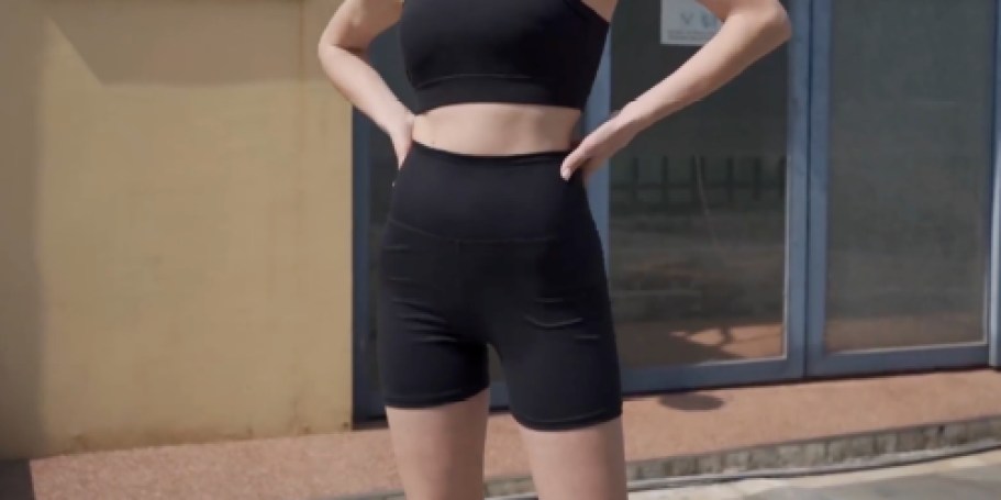 Women’s High-Waisted Bike Shorts 3-Pack Just $10.49 on Amazon