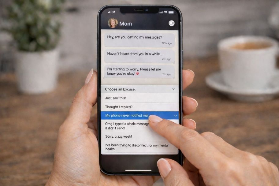 choosing excuses from a drop down menu