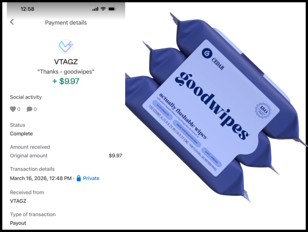 Good Wipes Receipt