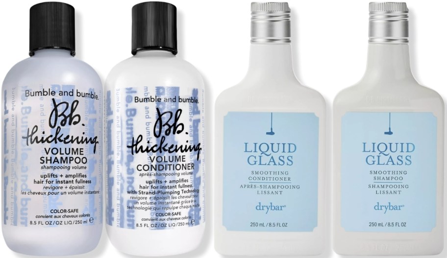 bumble & bumble and dry bar shampoos and conditioners