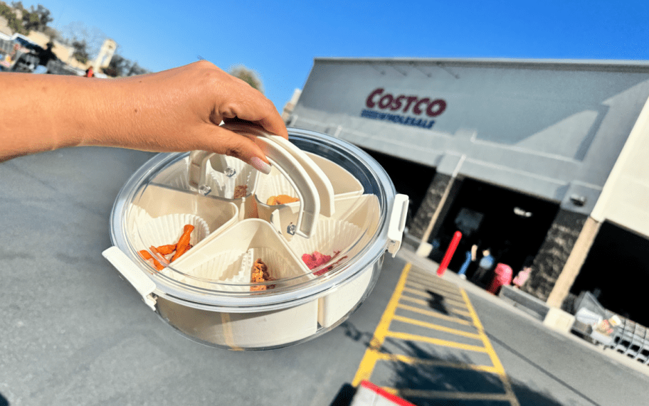 costco samples together in a togo container