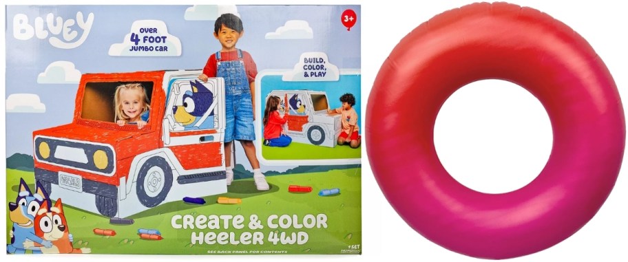 kis color your own bluey car and swim float