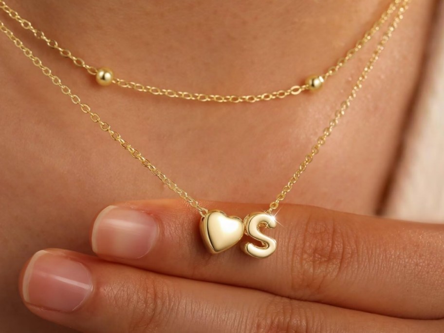 gold initial necklace