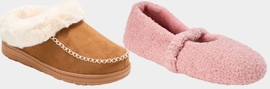 womens mock toes slipper and ballet slipper