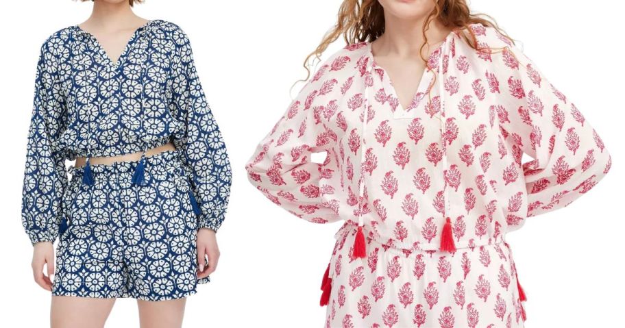 two women wearing roller rabbit x target tops