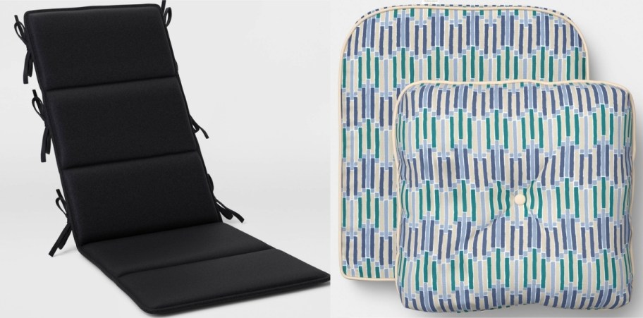 black outdoor chair cushion and chair cushion set
