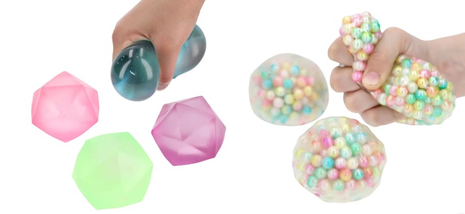 hand holding squishy toys 
