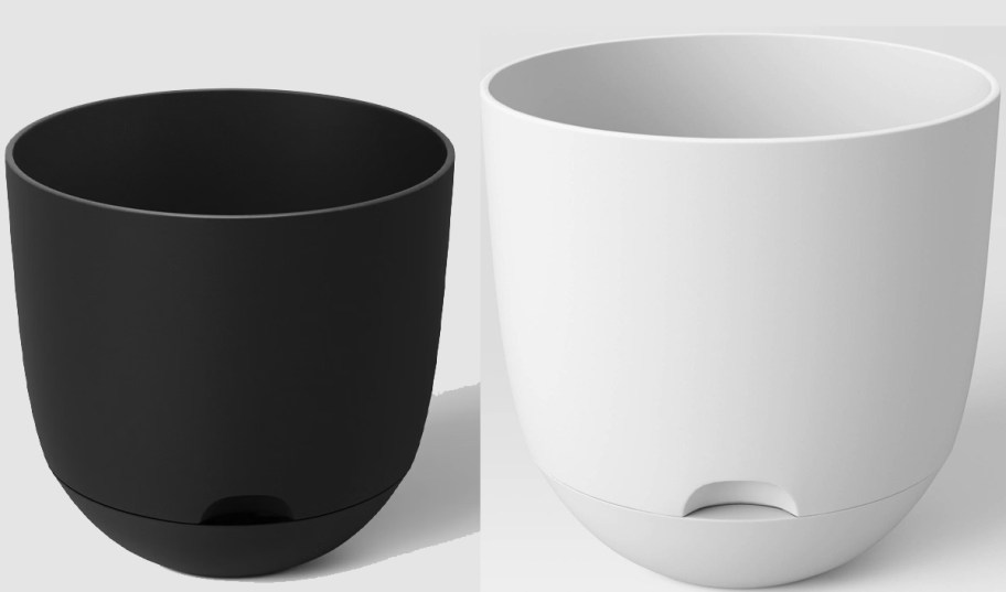 black and white planters