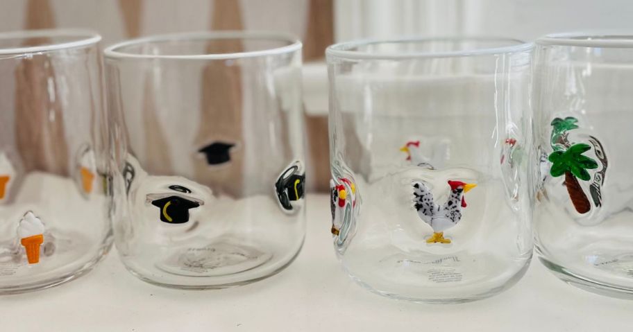 Anthropologie Icon Juice Glasses on table