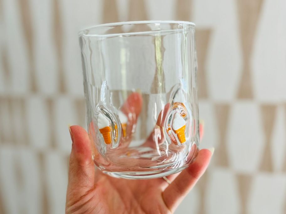 Anthropologie The Boardwalk Icon Juice Glass in hand