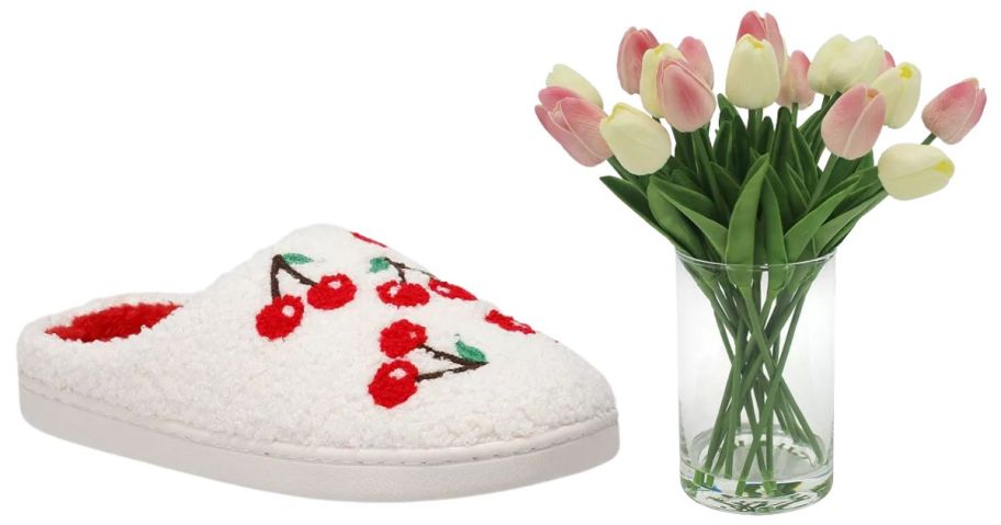 Arden Colorful Slippers and Everyday Decor Artificial Tulip Arrangement