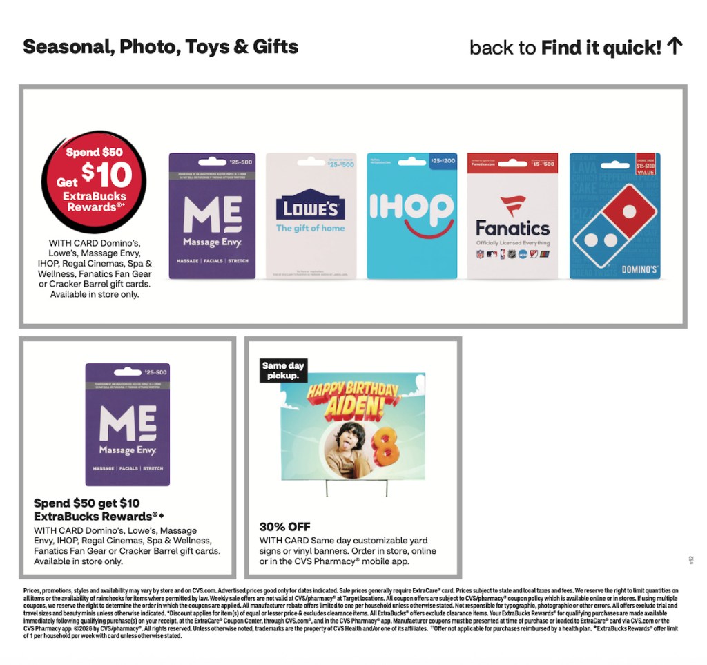 page from CVS ad