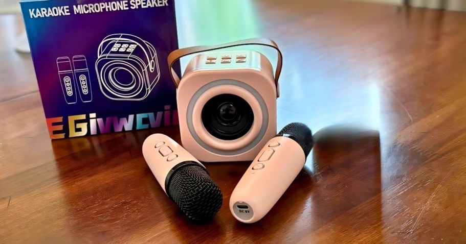 Kids Mini Karaoke Machine Only $9.99 on Amazon | Comes w/ 2 Mics!