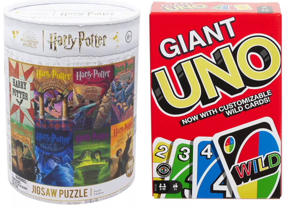 Harry Potter Books 1000-Piece Jigsaw Puzzle and Giant UNO Card Game