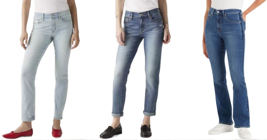 Stock images of 3 Levi's jeans