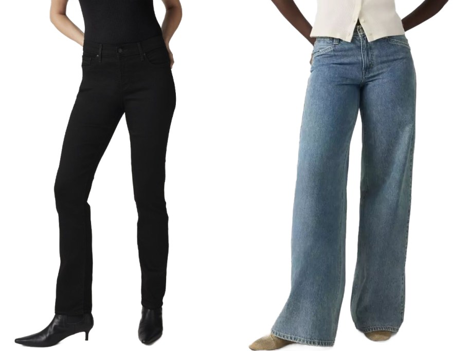 Stock images of two women wearing Levi's jeans