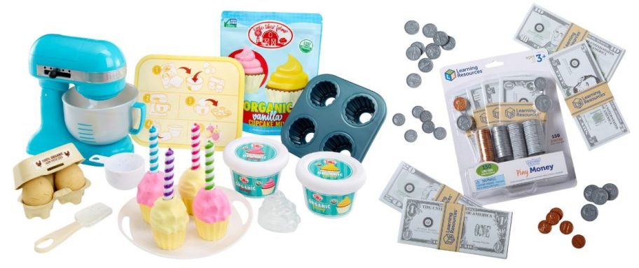 Little Tikes Creative Chefs Baker&rsquo;s Kit with Make-It Mix Play Sand and Learning Resources Pretend Play Money