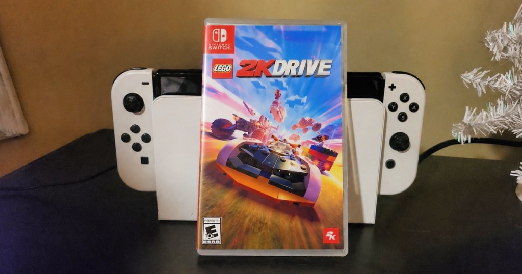 Nintendo switch 2K Drive game in front of Nintendo switch console