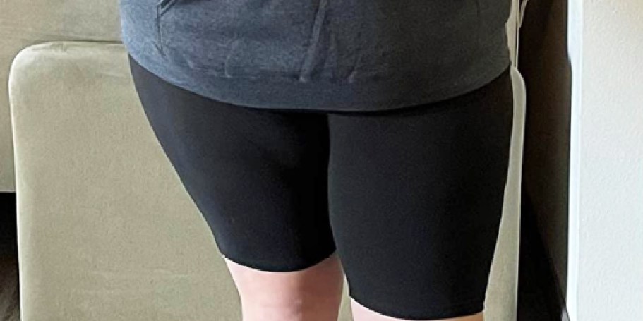 Women’s Plus Size Bike Shorts 3-Pack Just $12.59 on Amazon (Under $5 Each)