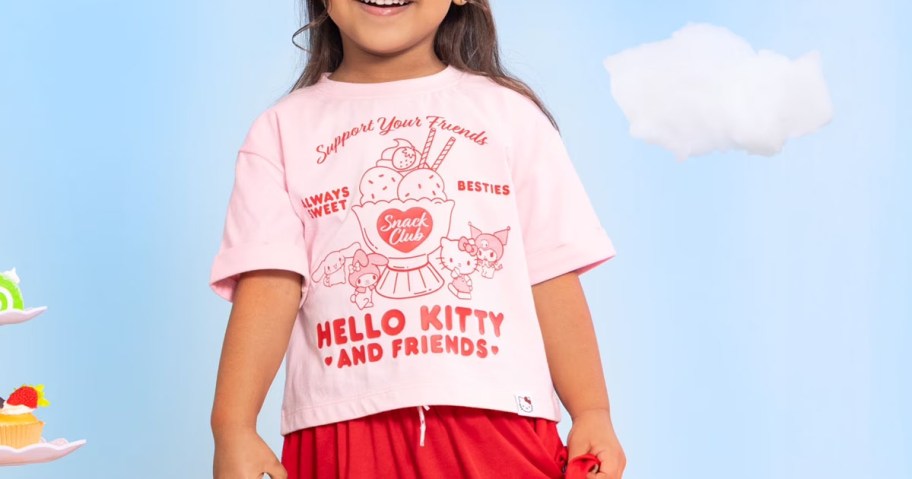 Toddler Wearing Hello Kitty Shirt