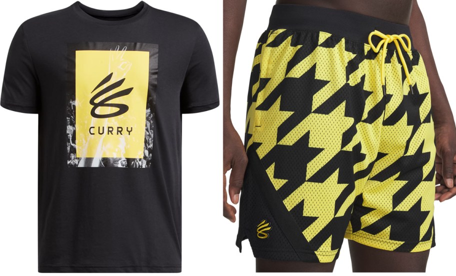 Under Armour Boys Curry Trend T-Shirt and Curry Signature 7 Shorts