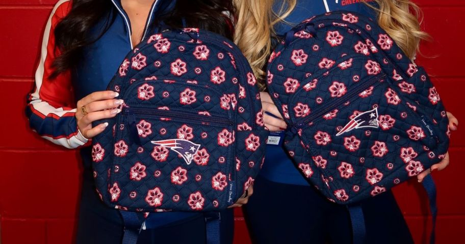 women holding backpacks from Vera Bradley NFL Collection