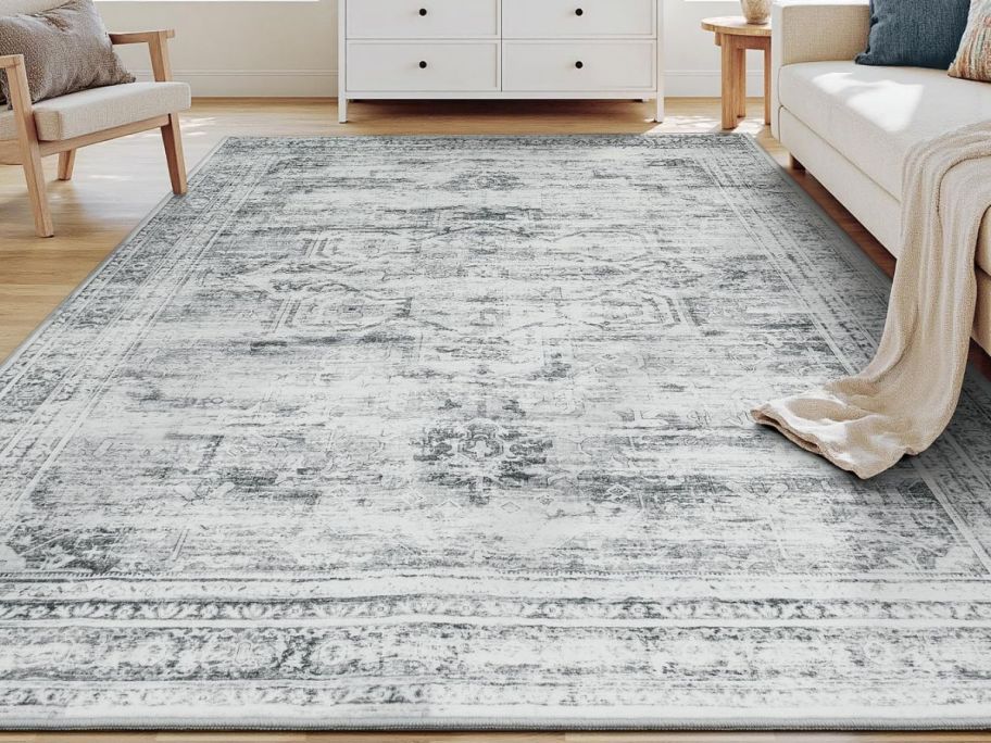 A washable area rug