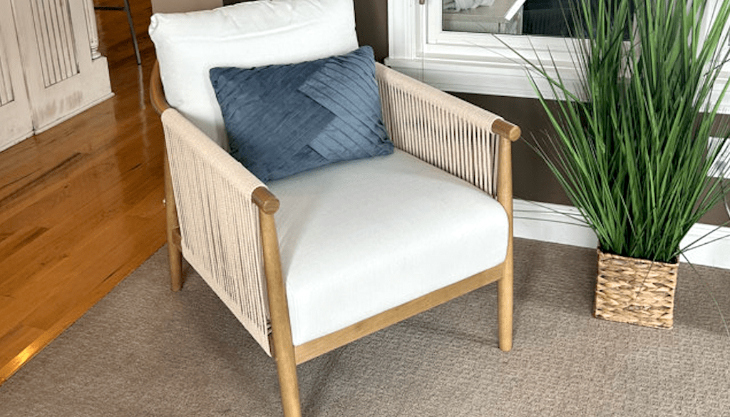 Chair with pillow and plant 