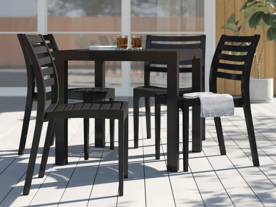 black outdoor dining set