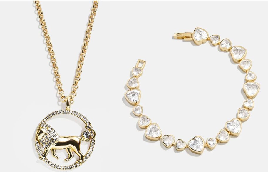 Images of a Baublebar necklace and bracelet
