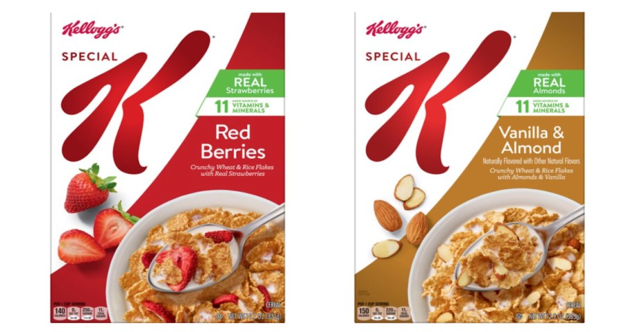 two boxes of cereal