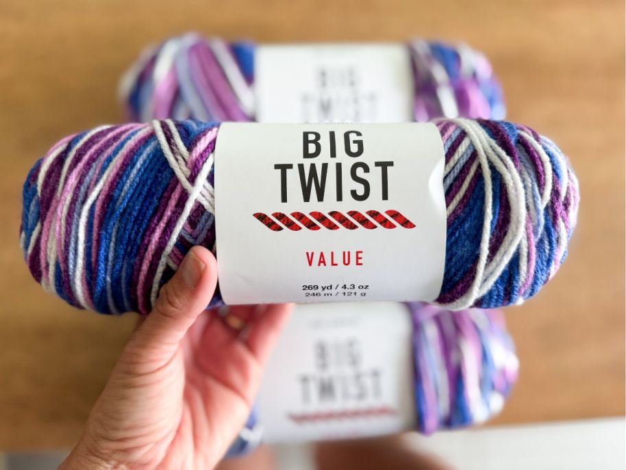Colorful Ombre Medium Weight Acrylic Yarn in hand